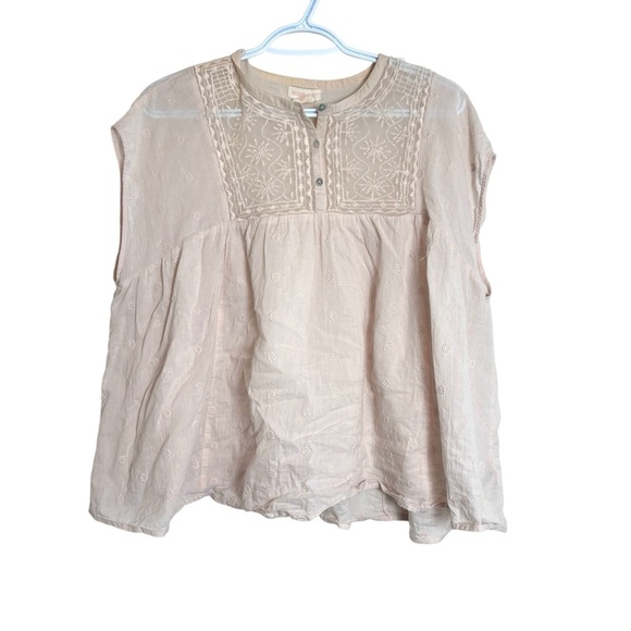 Shabby Chic Cream Embroidered Top and Shorts Size Large - Picture 3 of 9